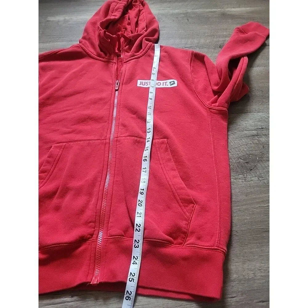 Nike Mens Just Do It Full‎ Zip Hoodie Red Fleece Sweatshirt Small BV5068-657